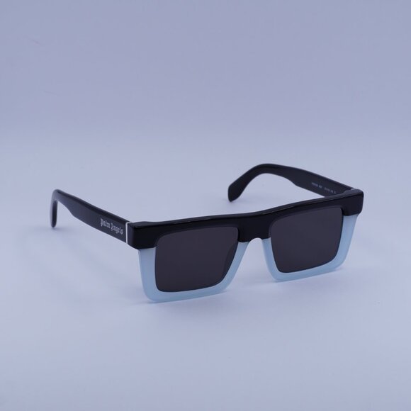 Palm Angels PERI109 NAPA 4007 Sunglasses Black/Blue Square Frame, Grey Lenses - Picture 4 of 9